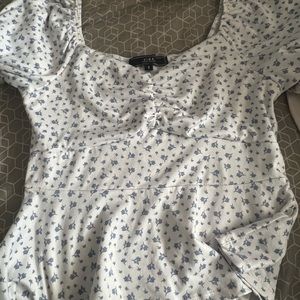 blue flower dress shirt
